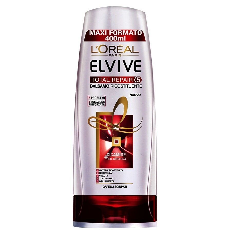 l'oréal paris - elvive total repair 5, effetto riparatore per capelli danneggiati balsamo 400 ml female