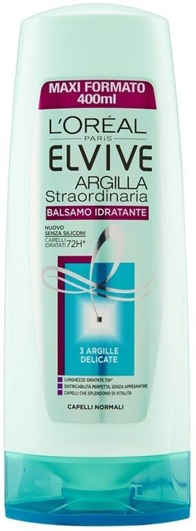 l'oréal paris - elvive argilla straordinaria, effetto idratante per capelli normali balsamo 400 ml unisex