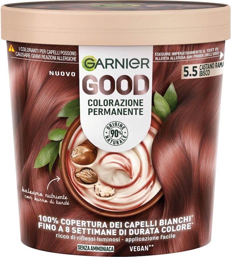 GARNIER -  GOOD 8.0 BIONDO MIELE, colorazione permanente senza ammoniaca, 90% di origine naturale Tinta 160 g Marrone female