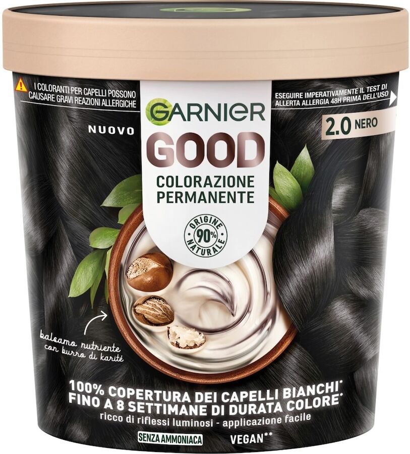 GARNIER -  GOOD 8.0 BIONDO MIELE, colorazione permanente senza ammoniaca, 90% di origine naturale Tinta 160 g Nero female