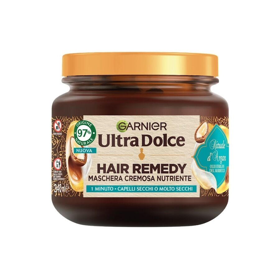 GARNIER - Ultra Dolce Rituale d'Argan Maschera Cremosa Nutriente Hair Remedy Maschere 340 ml unisex