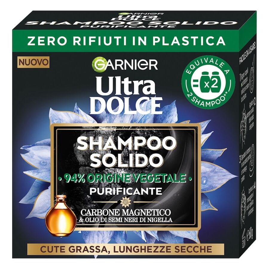 GARNIER -  Ultra Dolce Carbone Magnetico Shampoo Solido Purificante 60 g unisex
