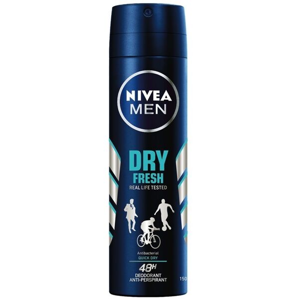 nivea -  men dry fresh deodorante spray creme corpo 150 ml male