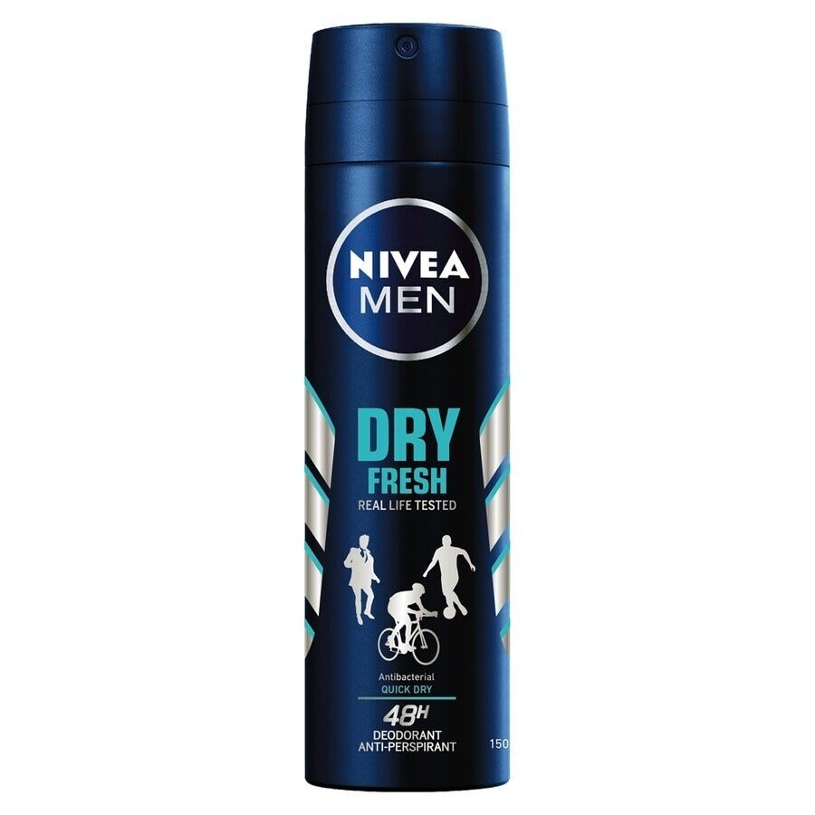 nivea -  men dry fresh deodorante spray creme corpo 150 ml male