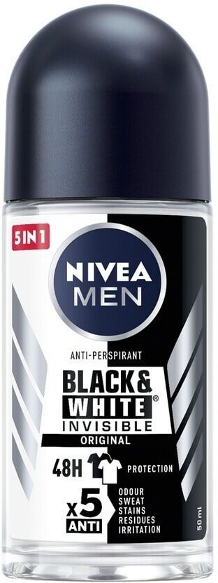 nivea -  men invisible black & white deodorante roll-on creme corpo 50 ml male