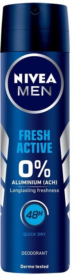 nivea -  men fresh active deodorante spray creme corpo 150 ml male