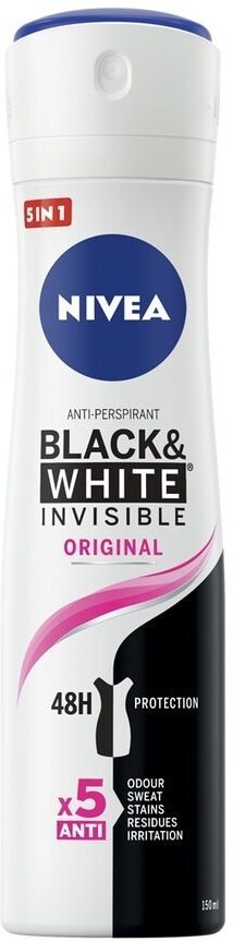 nivea -  invisible black & white original deodorante spray deodoranti 150 ml female