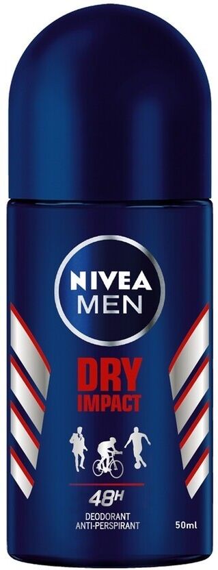 nivea -  men dry impact deodorante roll-on creme corpo 50 ml male