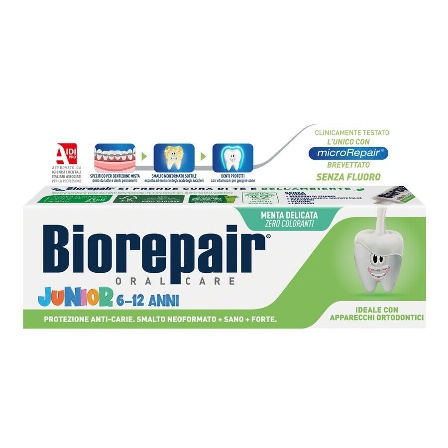 biorepair - junior 6-12 menta dentifricio 75 ml unisex