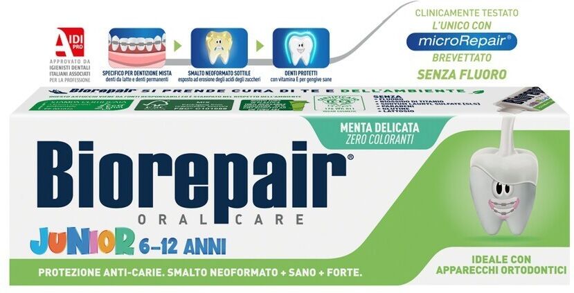 Biorepair - Junior 6-12 Menta Dentifricio 75 ml unisex