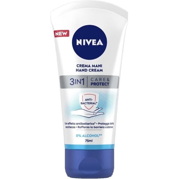 nivea - crema mani 3in1 care & protect con effetto antibatterico creme mani 75 ml unisex