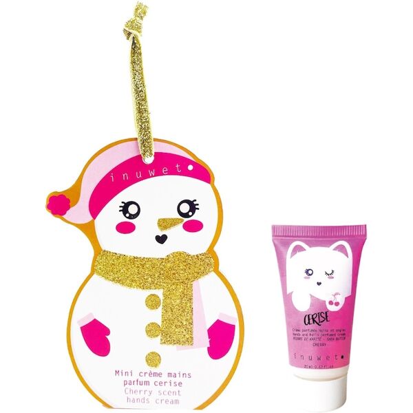 inuwet - snowman santa - crema mani e unghie formato da viaggio 20 ml - ciliegia - vegan, naturale creme mani 60 ml unisex