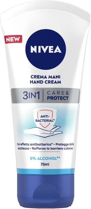 nivea - crema mani 3in1 care & protect con effetto antibatterico creme mani 75 ml unisex