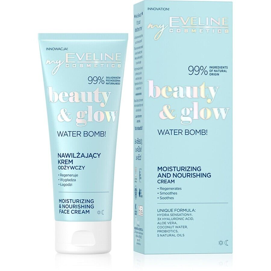 eveline comsetics - beauty&glow water bomb cream body lotion 75 ml unisex