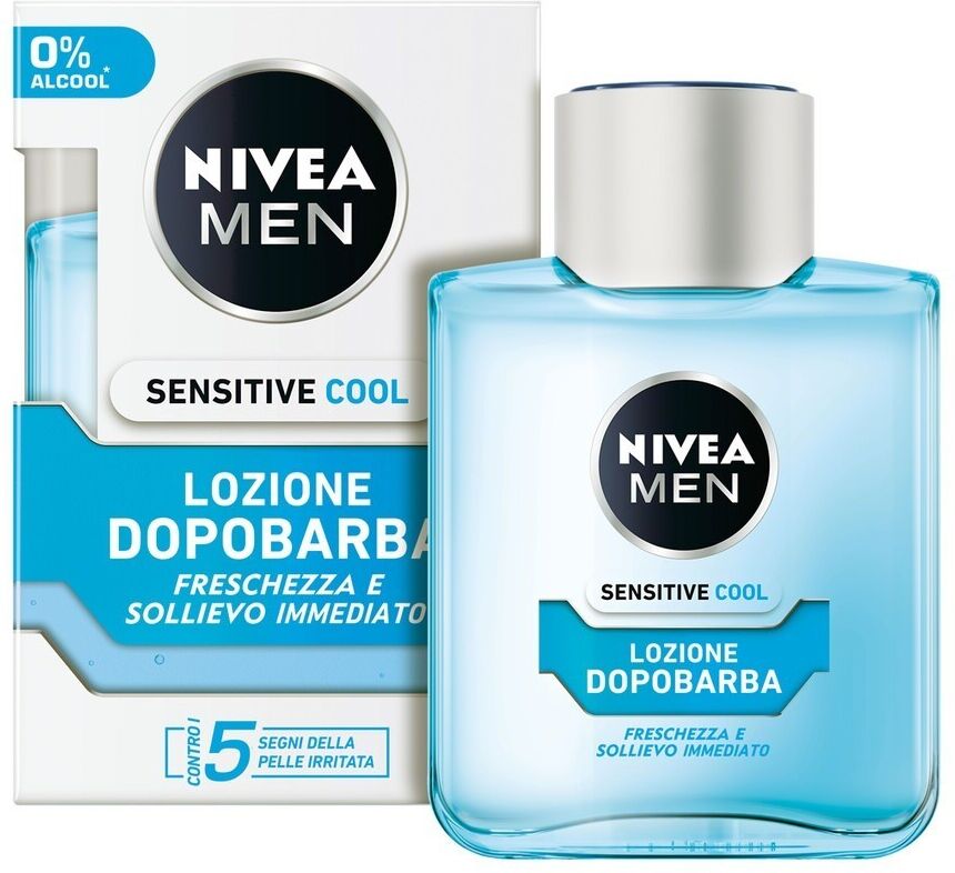 nivea -  men  sensitive cool lozione dopobarba cerette e creme depilatorie 100 ml male