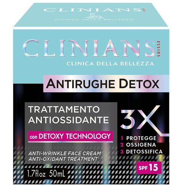 clinians - detox antirughe trattamento antiossidante crema viso 50 ml unisex