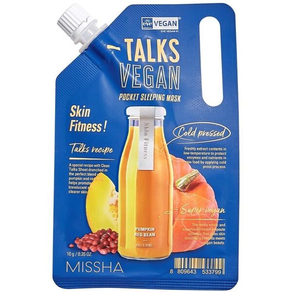 missha - talks vegan squeeze pocket sleeping mask skin fitness maschera idratante 10 g unisex