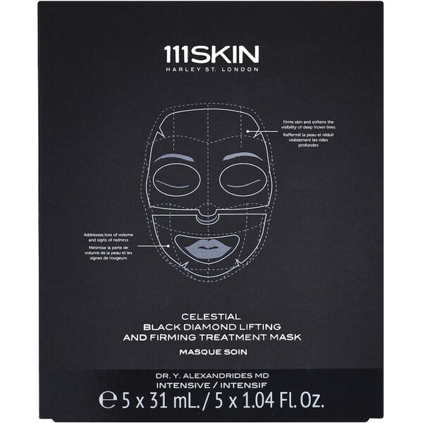 111skin - intensive celestial black diamond lifting and firming treatment mask box 5 maschere antirughe 155 ml unisex