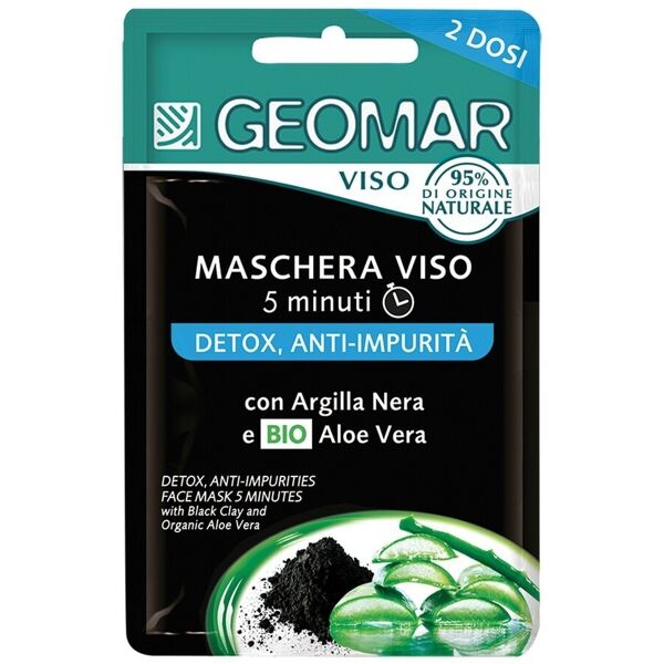 geomar - maschera viso detox anti-impurità maschere glow 15 ml unisex