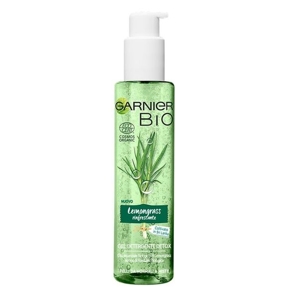 garnier - lemongrass rinfrescante, gel detergente struccante naturale bio arricchito con lemongrass rinfrescante, 0 sapone viso 150 ml female