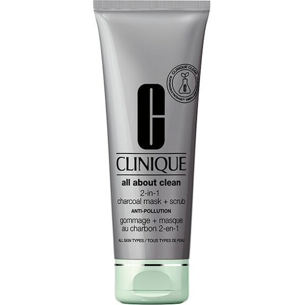 clinique - all about clean 2 in 1 charcoal mask + scrub crema viso 100 ml unisex