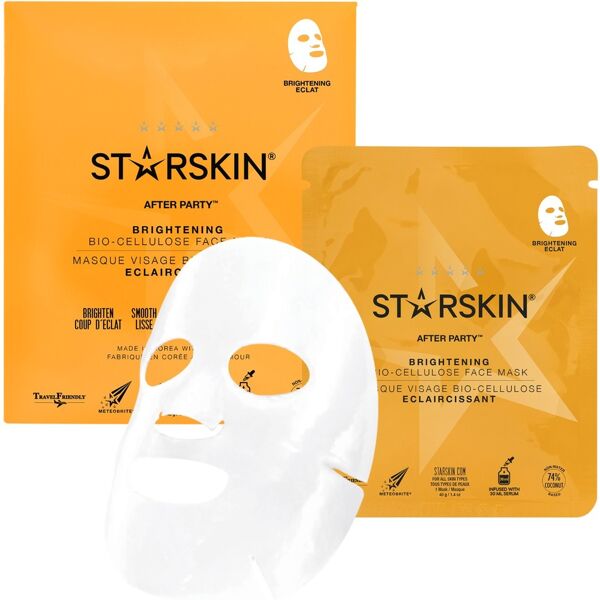 starskin® - after party™ coconut bio-cellulose second skin brightening face mask maschera idratante 30 ml unisex