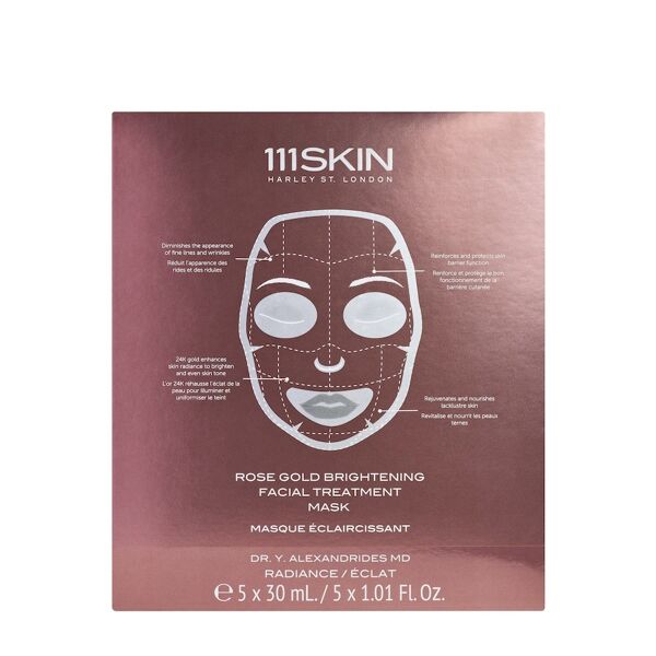 111skin - radiance rose gold brightening facial treatment mask box 5 maschere in tessuto 150 ml unisex