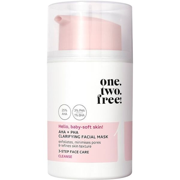 one.two.free! - fase 1: purifica aha + pha clarifying facial mask maschere viso purificanti 50 ml unisex