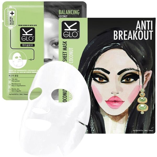 starskin® - k-glo® anti-breakout coconut bio-cellulose sheet mask maschera idratante 25 g unisex