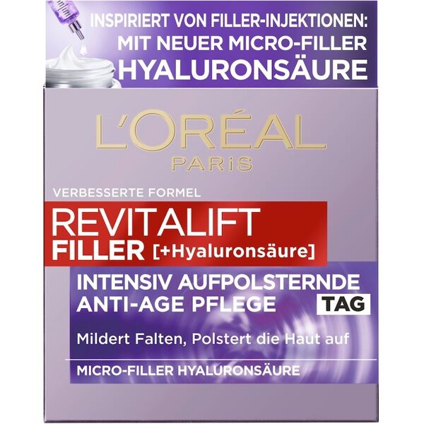 l'oréal paris - revitalift crema giorno antietà filler con acido ialuronico crema antirughe 50 ml female