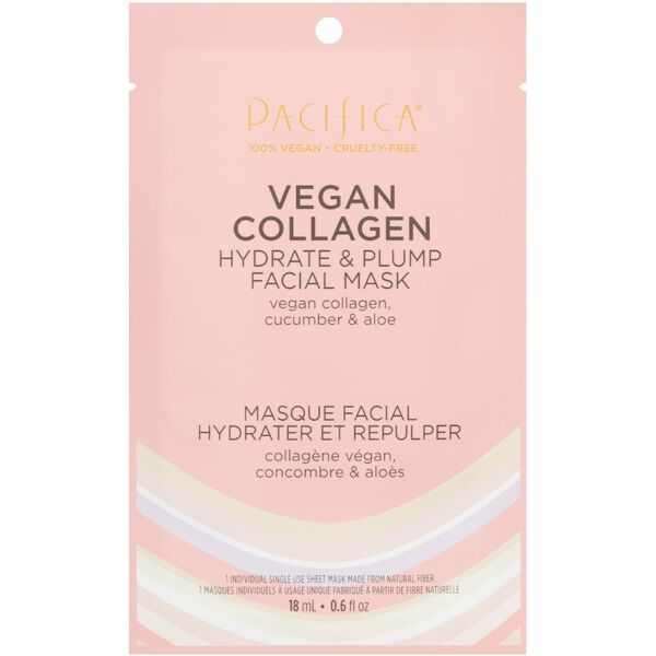 pacifica - vegan collagen maschera viso idratante e tonificante maschere in tessuto 18 ml female