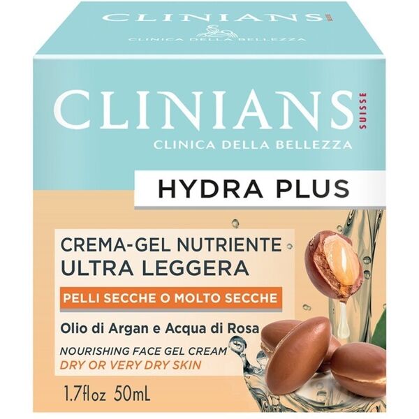 clinians - hydra plus crema-gel nutriente ultra leggera crema viso 50 ml unisex