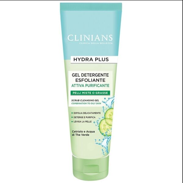 clinians - hydra plus attiva purificante gel detergente esfoliante gel detergente 150 ml unisex