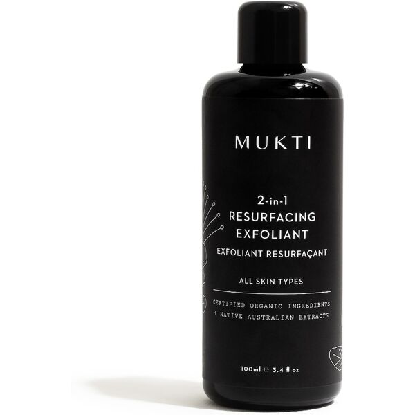 mukti organics - 2 in 1 resurfacing exfoliant esfolianti viso 100 ml unisex