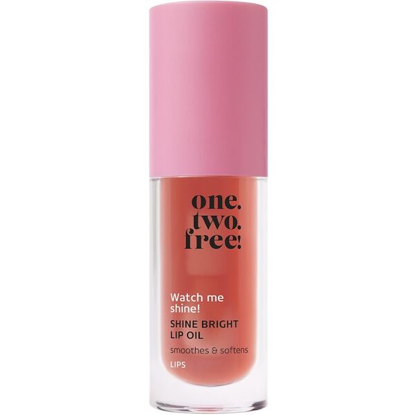 one.two.free! - fase 3: cura shine bright lip oil olio per le labbra 5 ml corallo unisex