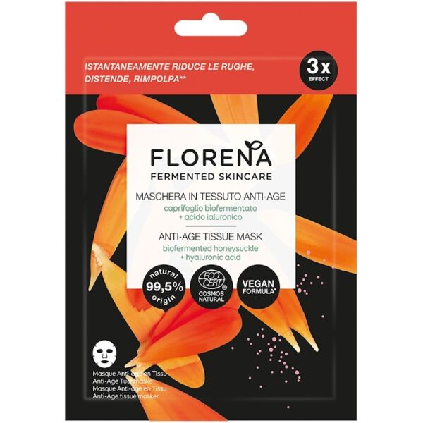 florena - fermented skincare maschera in tessuto anti-age con caprifoglio biofermentato ed acido ialuronico maschere antirughe 10 ml unisex