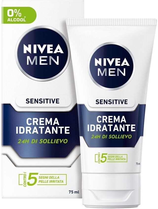 nivea -  men  sensitive crema idratante cura del viso 75 ml male