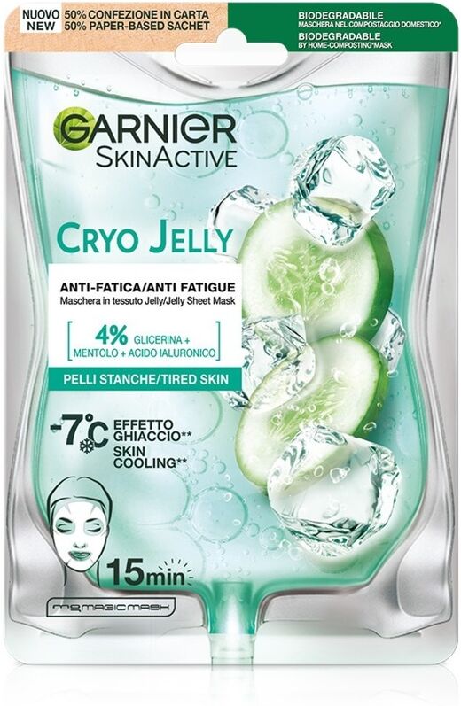 garnier - skinactive hyaluronic cryojelly maschera in tessuto jelly anti-fatica maschere in tessuto 22 g female