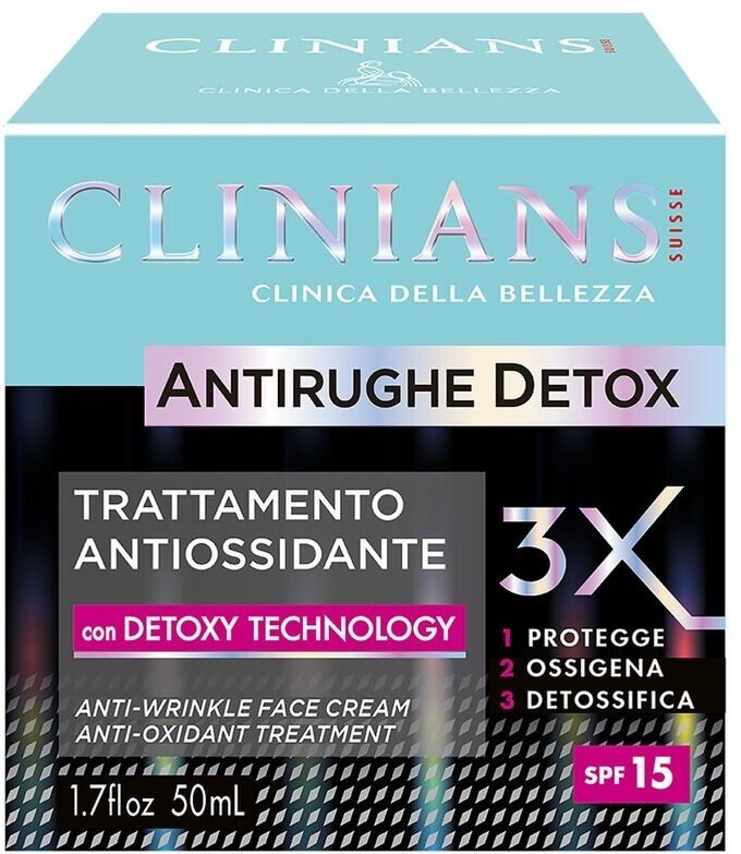 clinians - detox antirughe trattamento antiossidante crema viso 50 ml unisex