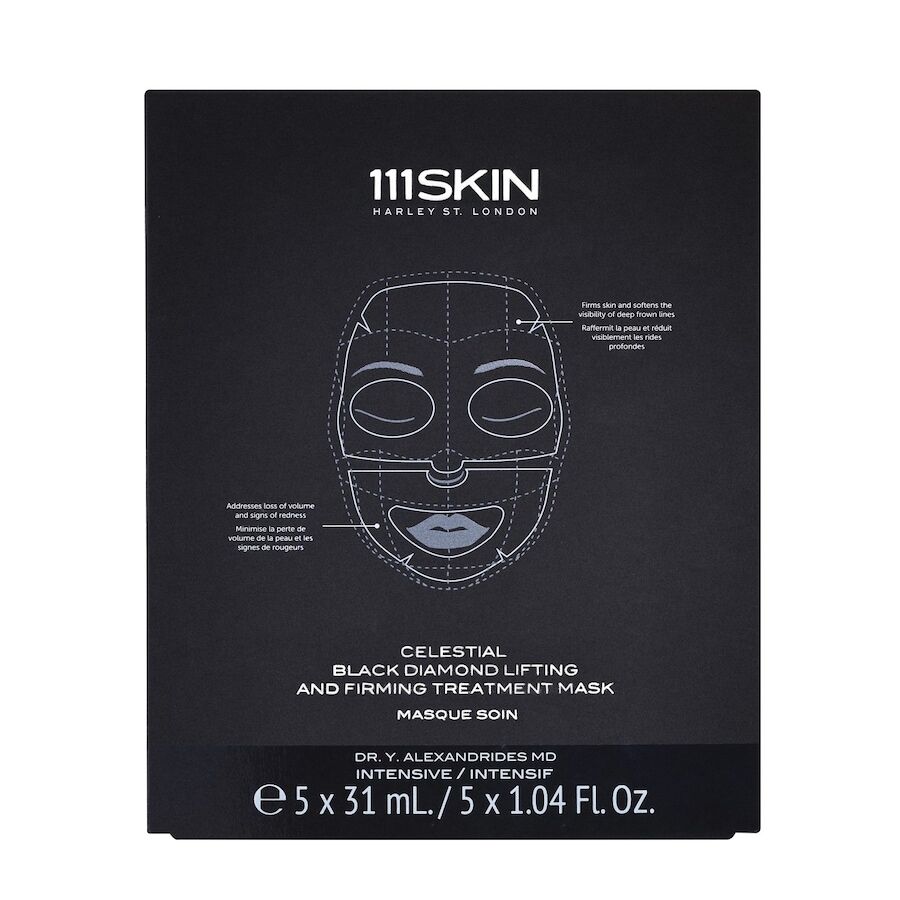 111skin - intensive celestial black diamond lifting and firming treatment mask box 5 maschere antirughe 155 ml unisex