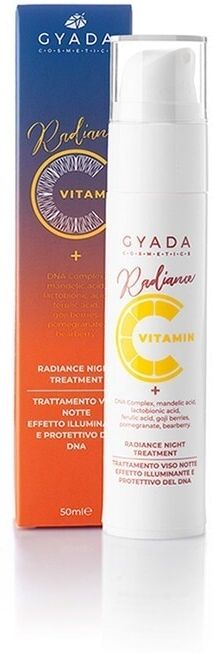 gyada cosmetics - radiance night treatment - trattamento viso notte illuminante crema notte 50 ml unisex