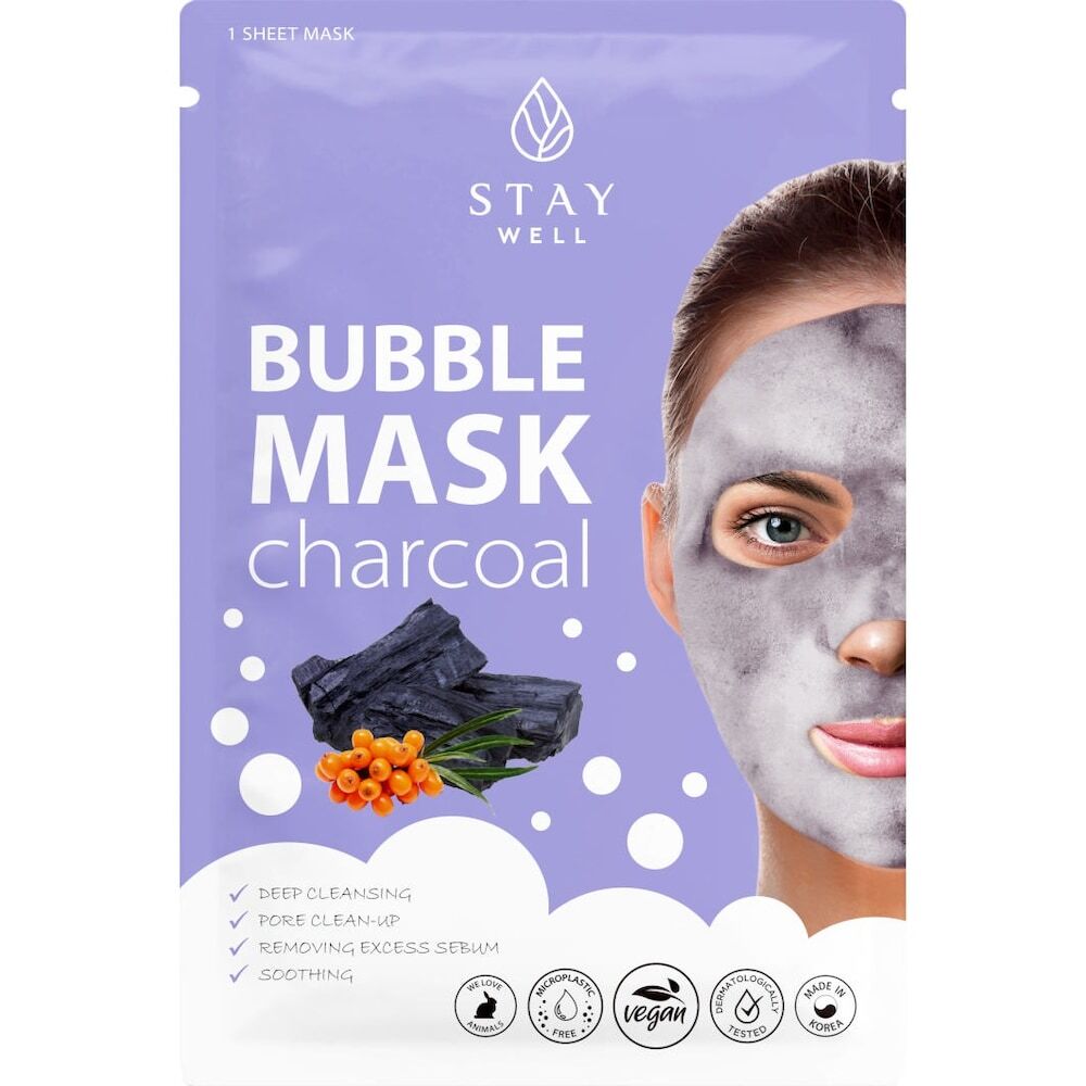 stay well - deep cleansing bubble mask – charcoal maschere in tessuto 20 g unisex