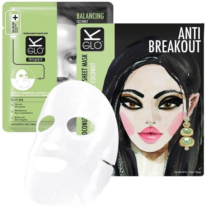 starskin® - k-glo® anti-breakout coconut bio-cellulose sheet mask maschera idratante 25 g unisex