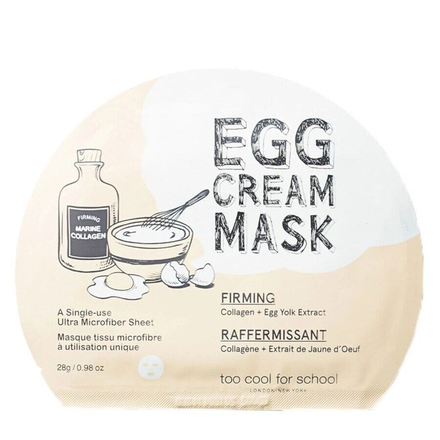 too cool for school - egg cream mask firming maschera idratante 28 g unisex