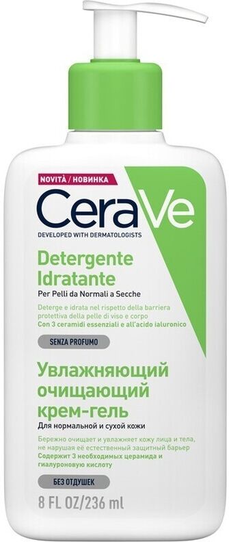 cerave - detergente idratante sapone viso 236 ml unisex