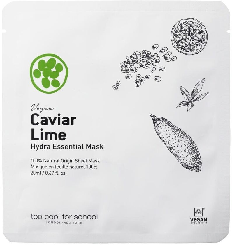 too cool for school - caviar lime hydra essential mask maschera idratante 20 ml unisex