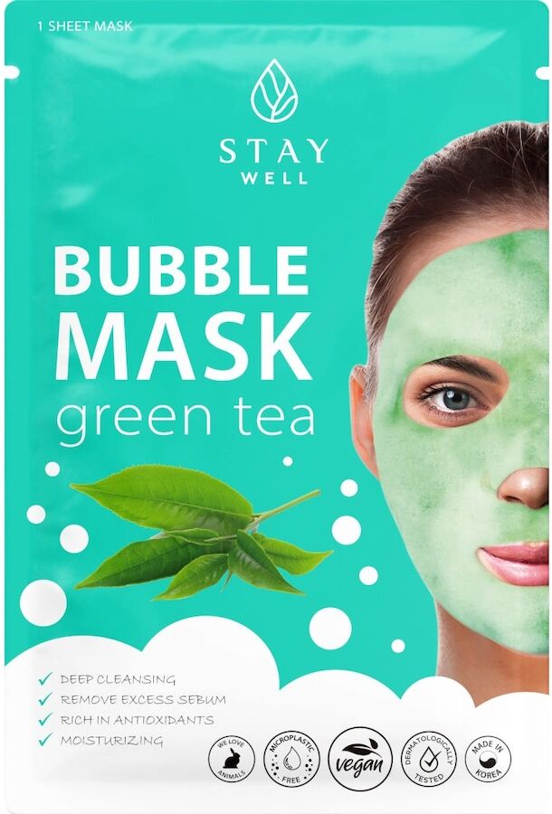 stay well - deep cleansing bubble mask – green tea maschere in tessuto 20 g unisex