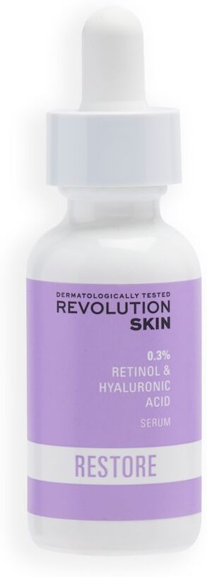 revolution skincare - restore skincare 0.3% retinol with vitamins & hyaluronic acid serum siero acido ialuronico 30 ml unisex