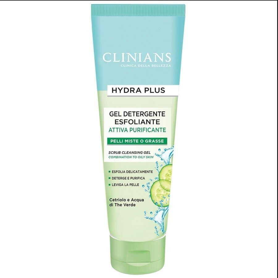 clinians - hydra plus attiva purificante gel detergente esfoliante gel detergente 150 ml unisex