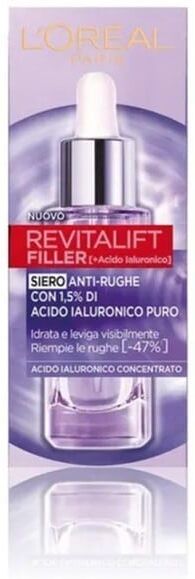 l'oréal paris - revitalift filler, siero anti-rughe in pipetta arricchito di 1,5% di acido ialuronico siero acido ialuronico 30 ml female